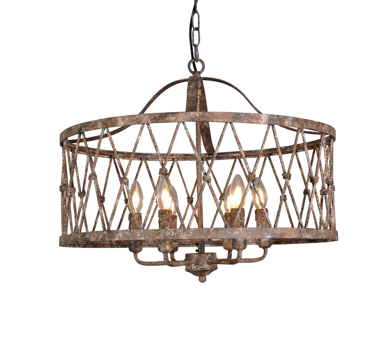 Terracotta Designs H6222-6 Six Light Chandelier, Washed Rustic Gold