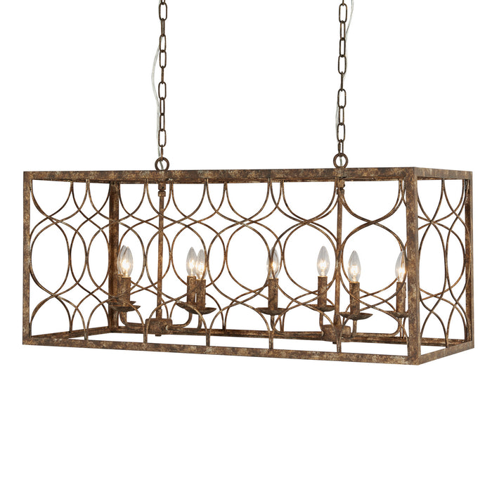 Terracotta Designs H7121-8 Eight Light Chandelier, Washed Rustic Gold
