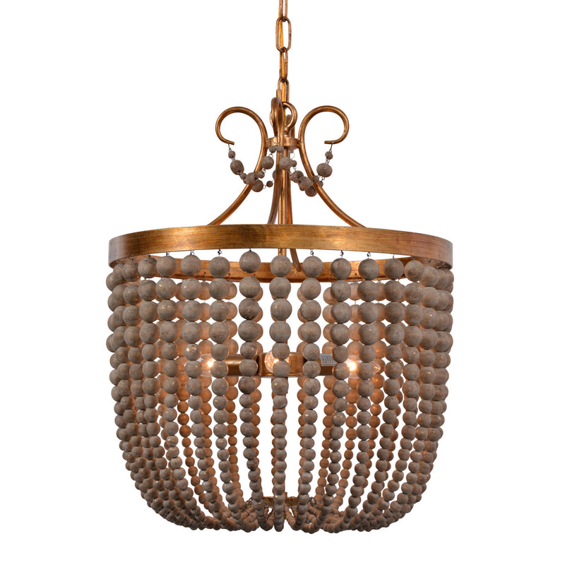 Terracotta Designs H7126-3AG Three Light Chandelier, Antique Gold