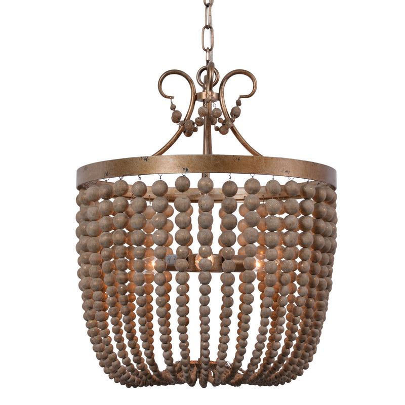 Terracotta Designs H7126-3AS Three Light Chandelier, Antique Silver