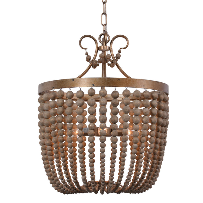 Terracotta Designs H7126-3AS Three Light Chandelier, Antique Silver