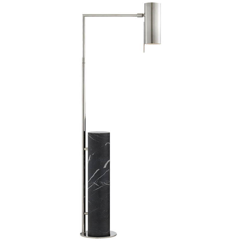 Visual Comfort Signature KW 1611PN/BM LED Floor Lamp, Polished Nickel and Black Marble