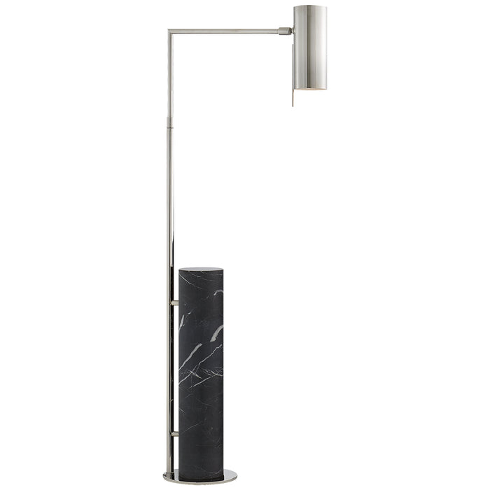 Visual Comfort Signature KW 1611PN/BM LED Floor Lamp, Polished Nickel and Black Marble