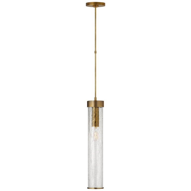 Visual Comfort Signature KW 5118AB-CRG One Light Pendant, Antique-Burnished Brass