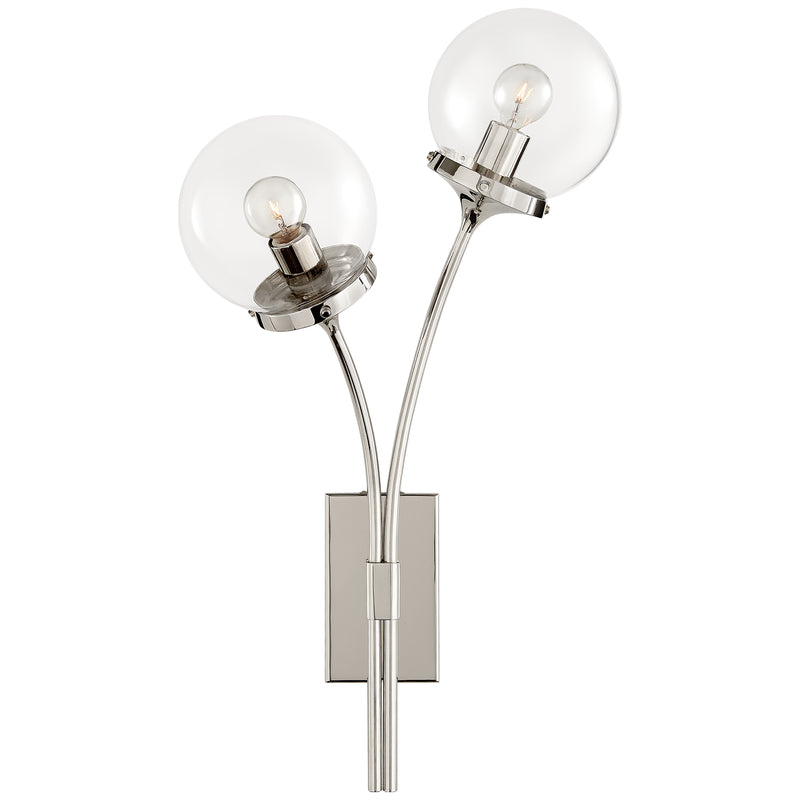 Visual Comfort Signature KS 2407PN-CG Two Light Wall Sconce, Polished Nickel