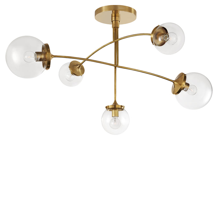 Visual Comfort Signature KS 5403SB-CG Five Light Chandelier, Soft Brass