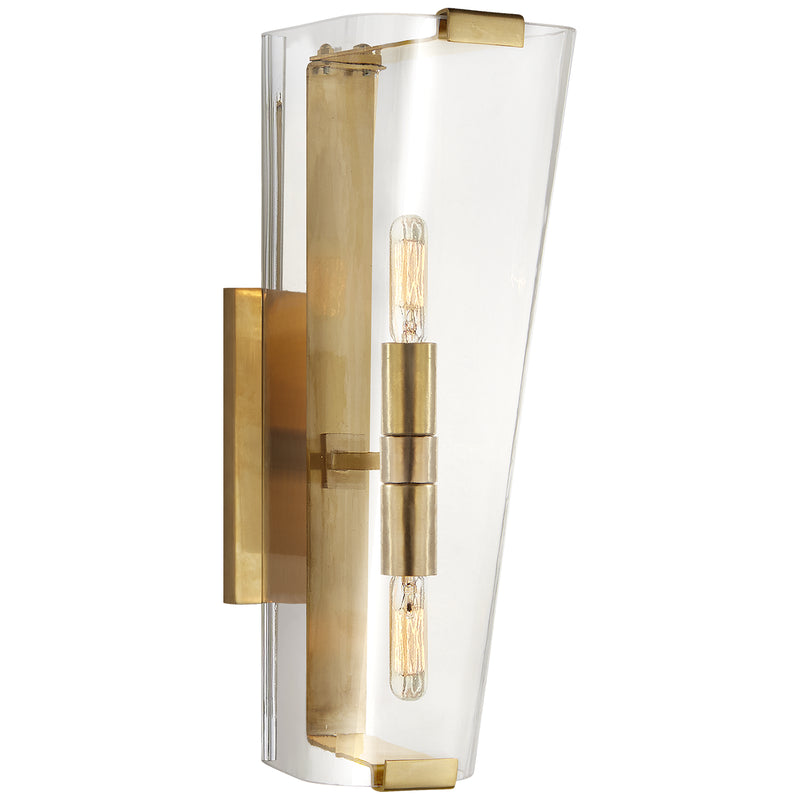 Visual Comfort Signature ARN 2310HAB-CG Two Light Wall Sconce, Hand-Rubbed Antique Brass