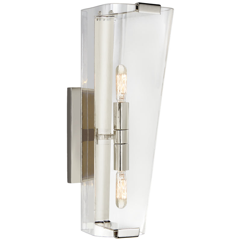Visual Comfort Signature ARN 2310PN-CG Two Light Wall Sconce, Polished Nickel