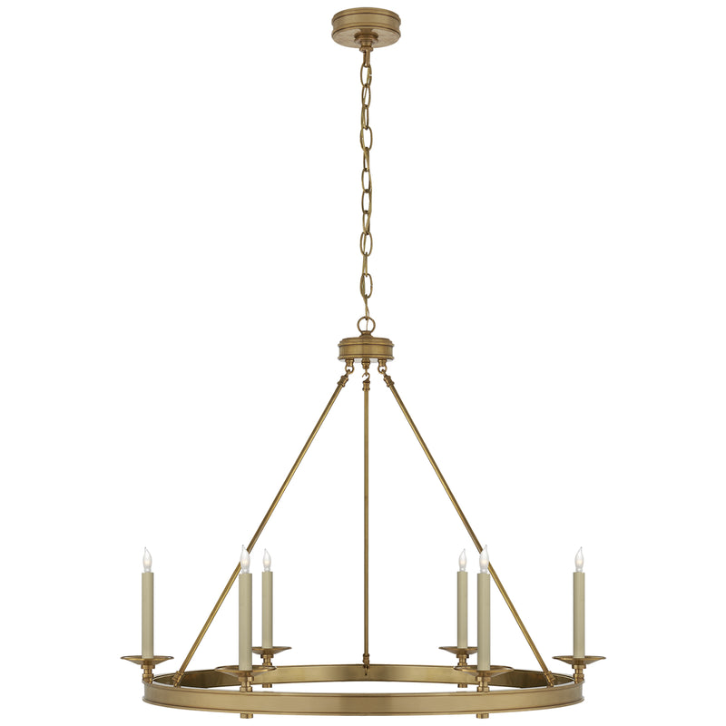 Visual Comfort Signature CHC 1601AB Six Light Chandelier, Antique-Burnished Brass