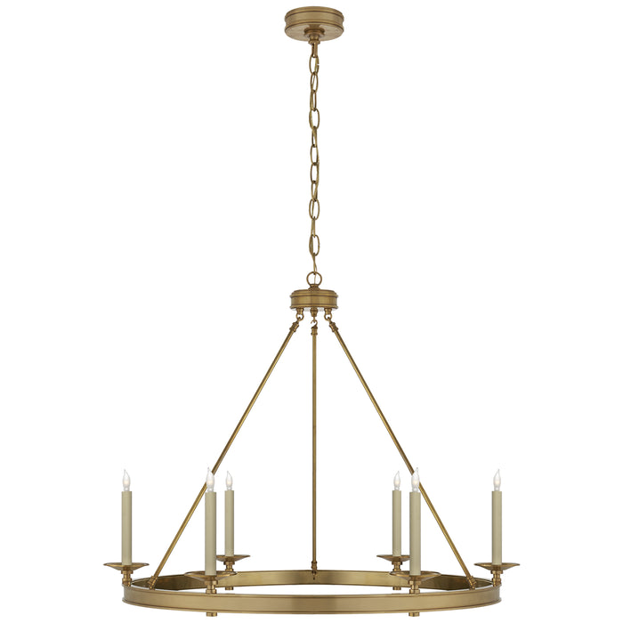 Visual Comfort Signature CHC 1601AB Six Light Chandelier, Antique-Burnished Brass