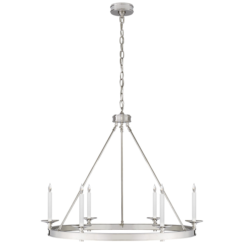 Visual Comfort Signature CHC 1601PN Six Light Chandelier, Polished Nickel