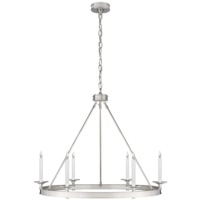 Visual Comfort Signature CHC 1601PN Six Light Chandelier, Polished Nickel