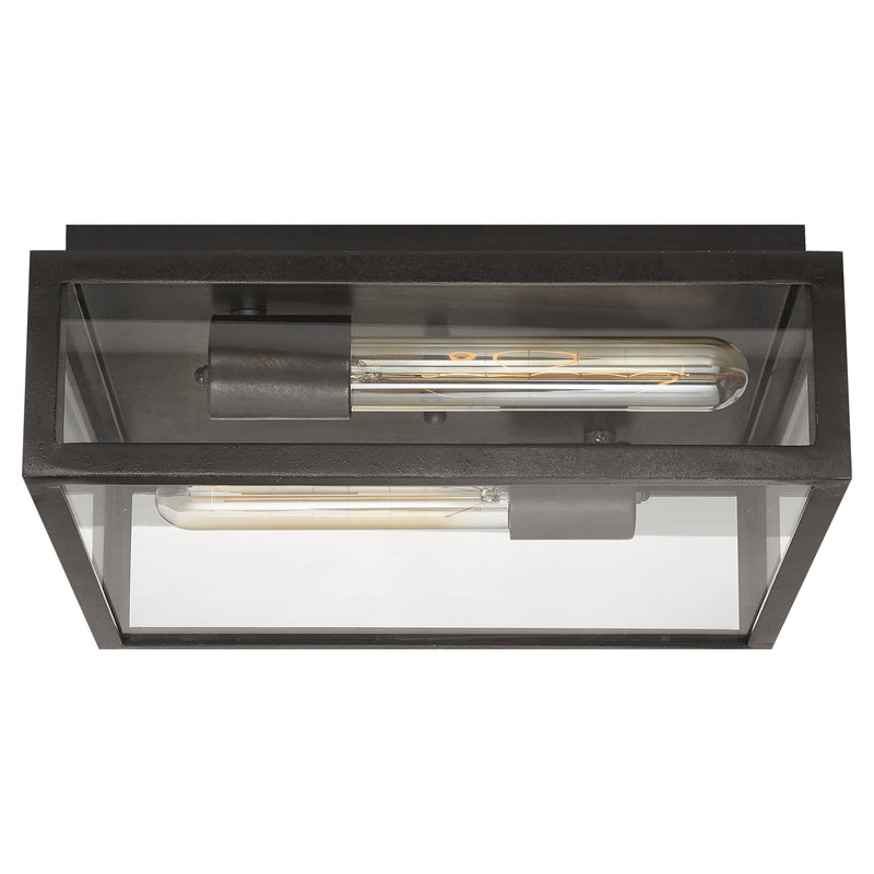 Visual Comfort Signature CHC 4035AI-CG Two Light Flush Mount, Aged Iron