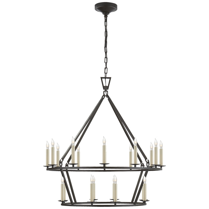 Visual Comfort Signature CHC 5178AI 20 Light Chandelier, Aged Iron