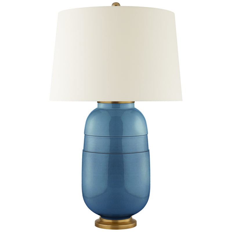 Visual Comfort Signature CS 3622AQC-PL One Light Table Lamp, Aqua Crackle