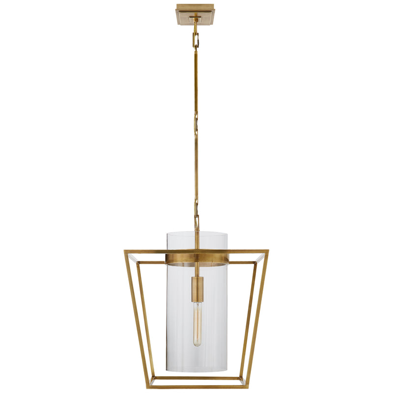 Visual Comfort Signature S 5167HAB-CG One Light Lantern, Hand-Rubbed Antique Brass