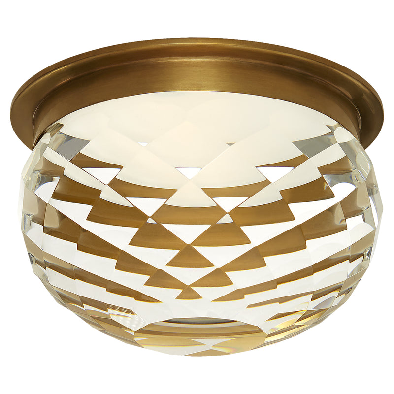 Visual Comfort Signature S 7000HAB-CG LED Flush Mount, Hand-Rubbed Antique Brass