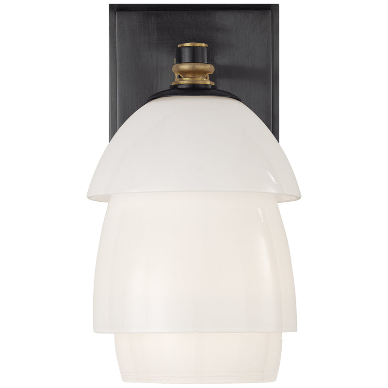 Visual Comfort Signature TOB 2111BZ/HAB-WG One Light Wall Sconce, Bronze and Hand-Rubbed Antique Brass