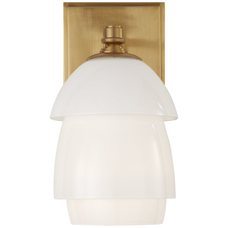Visual Comfort Signature TOB 2111HAB-WG One Light Wall Sconce, Hand-Rubbed Antique Brass