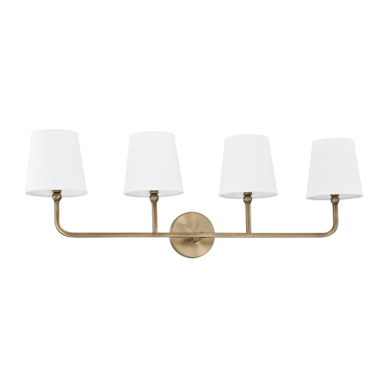 Capital Lighting 119341AD-674 Four Light Vanity, Aged Brass