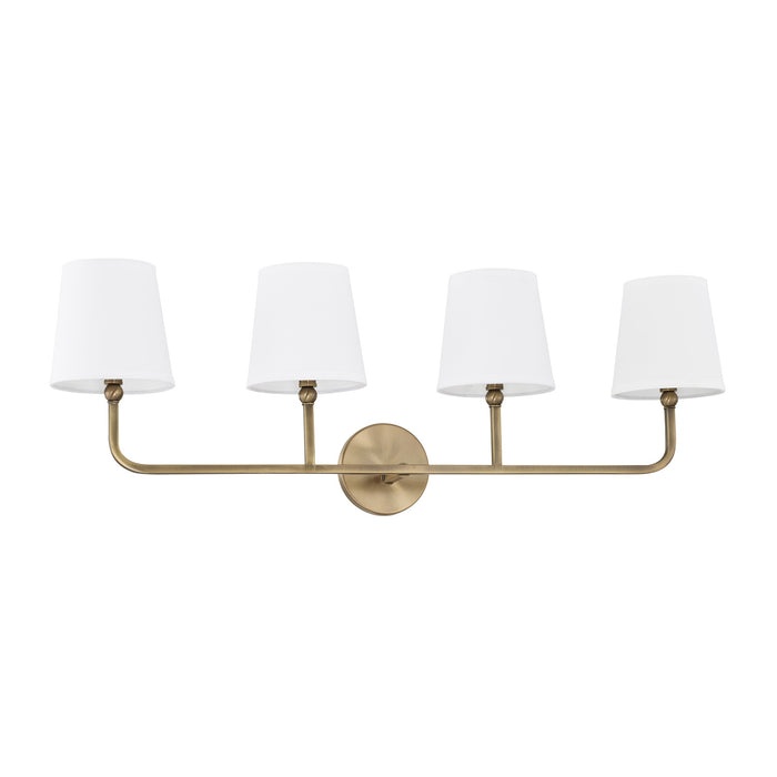 Capital Lighting 119341AD-674 Four Light Vanity, Aged Brass