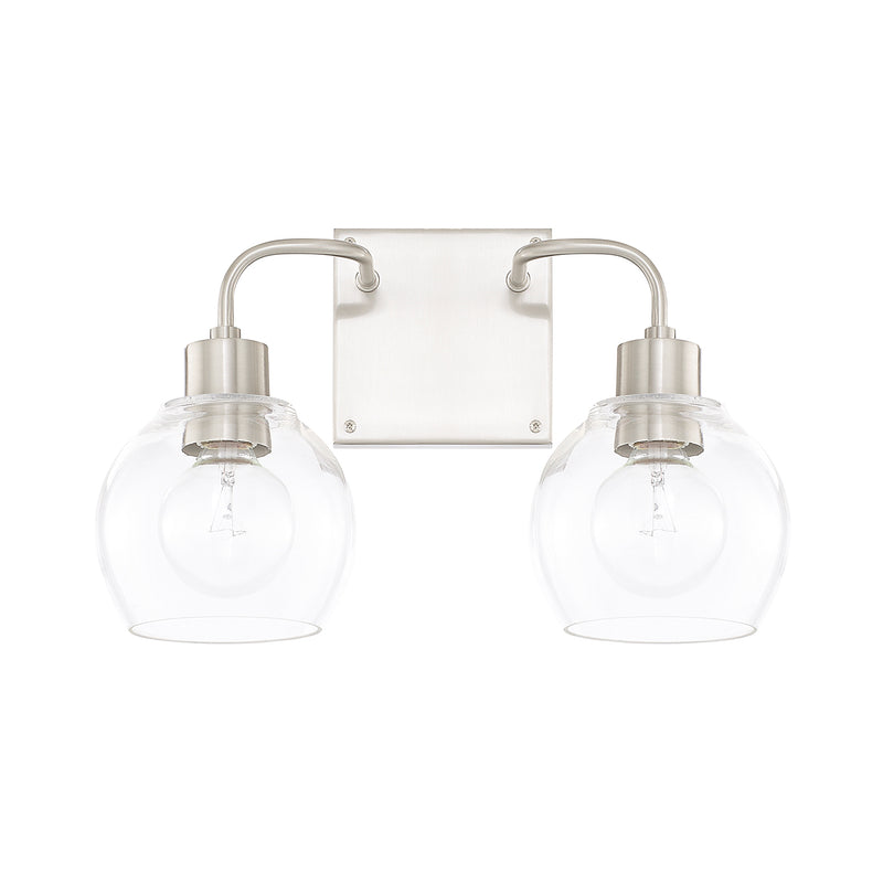 Capital Lighting 120021BN-426 Two Light Vanity, Brushed Nickel
