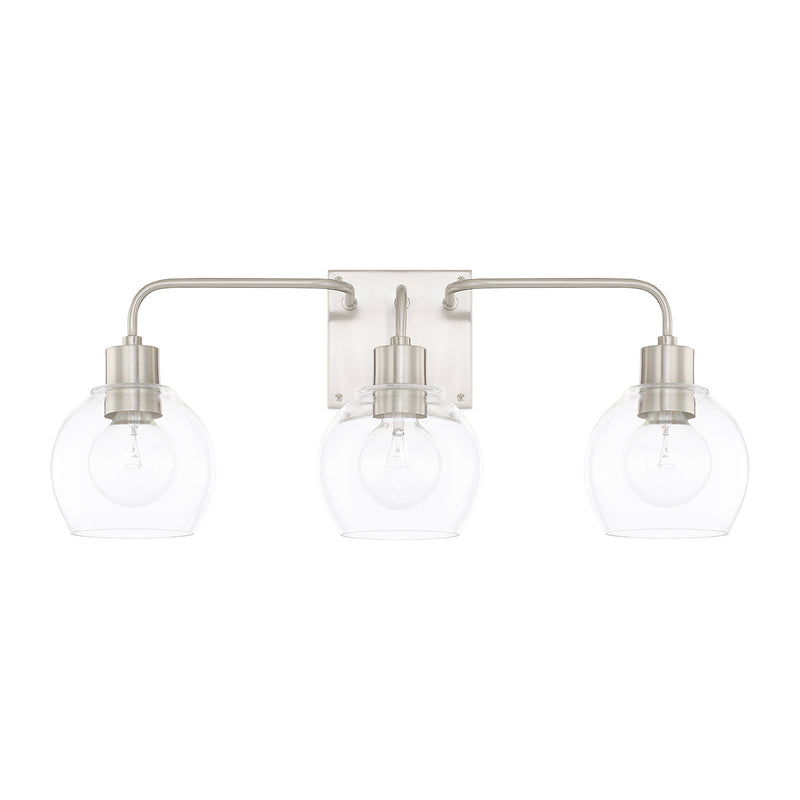 Capital Lighting 120031BN-426 Three Light Vanity, Brushed Nickel