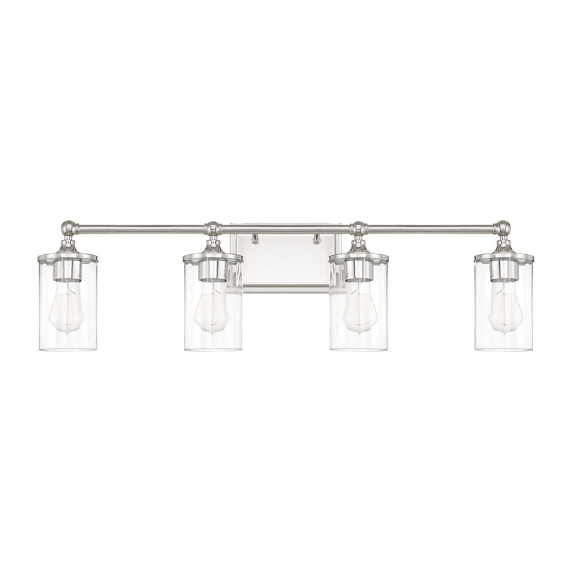 Capital Lighting 120741PN-423 Four Light Vanity, Polished Nickel