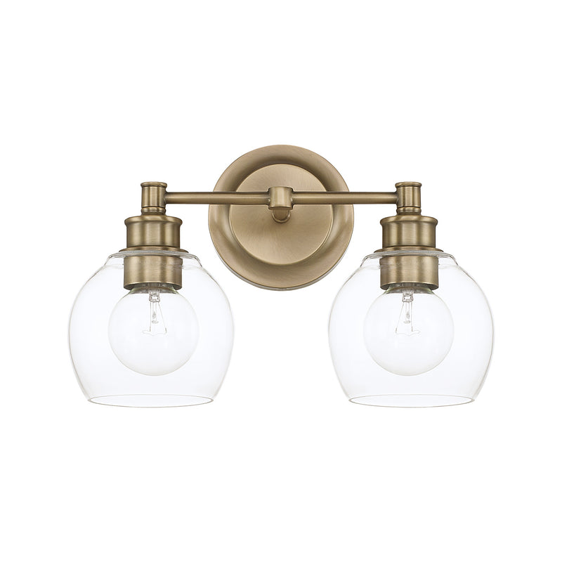 Capital Lighting 121121AD-426 Two Light Vanity, Aged Brass