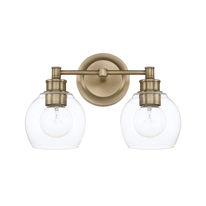 Capital Lighting 121121AD-426 Two Light Vanity, Aged Brass