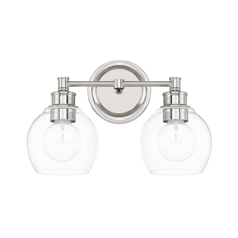 Capital Lighting 121121PN-426 Two Light Vanity, Polished Nickel
