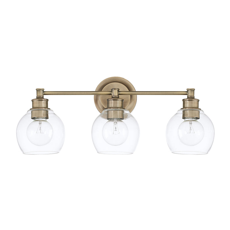 Capital Lighting 121131AD-426 Three Light Vanity, Aged Brass