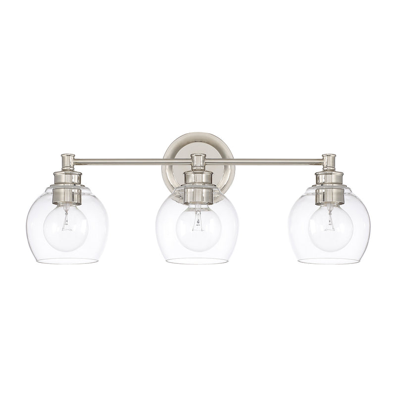 Capital Lighting 121131PN-426 Three Light Vanity, Polished Nickel