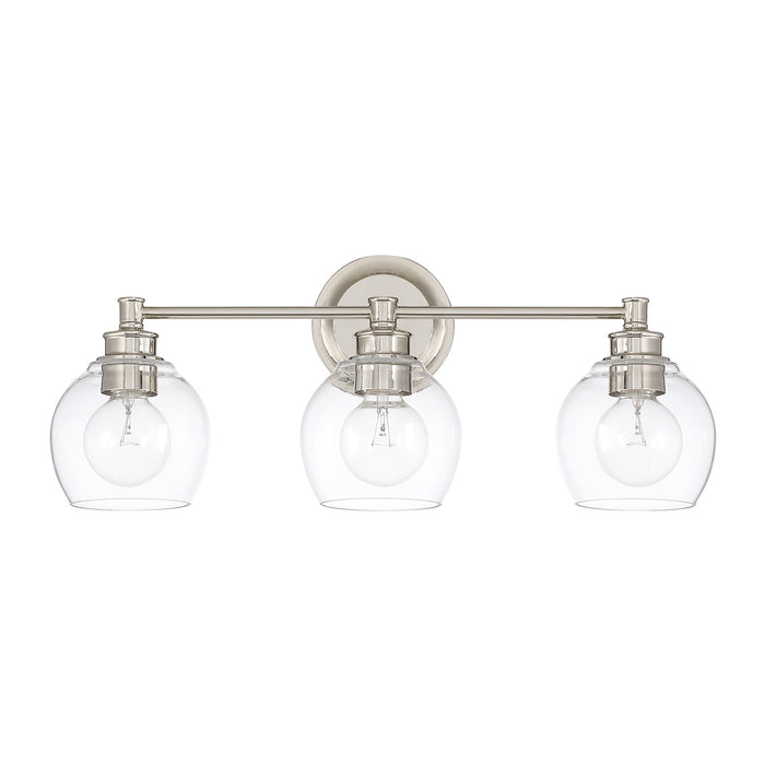 Capital Lighting 121131PN-426 Three Light Vanity, Polished Nickel