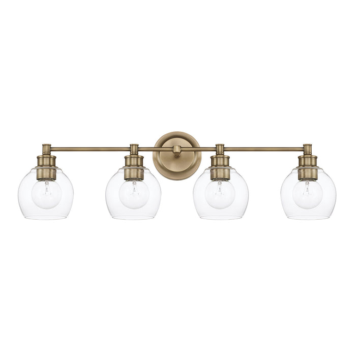Capital Lighting 121141AD-426 Four Light Vanity, Aged Brass