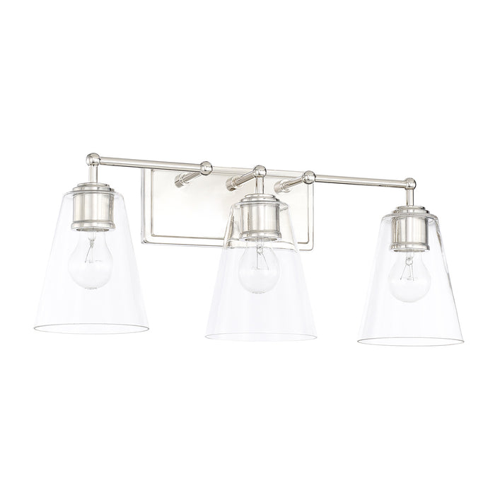 Capital Lighting 121731PN-431 Three Light Vanity, Polished Nickel