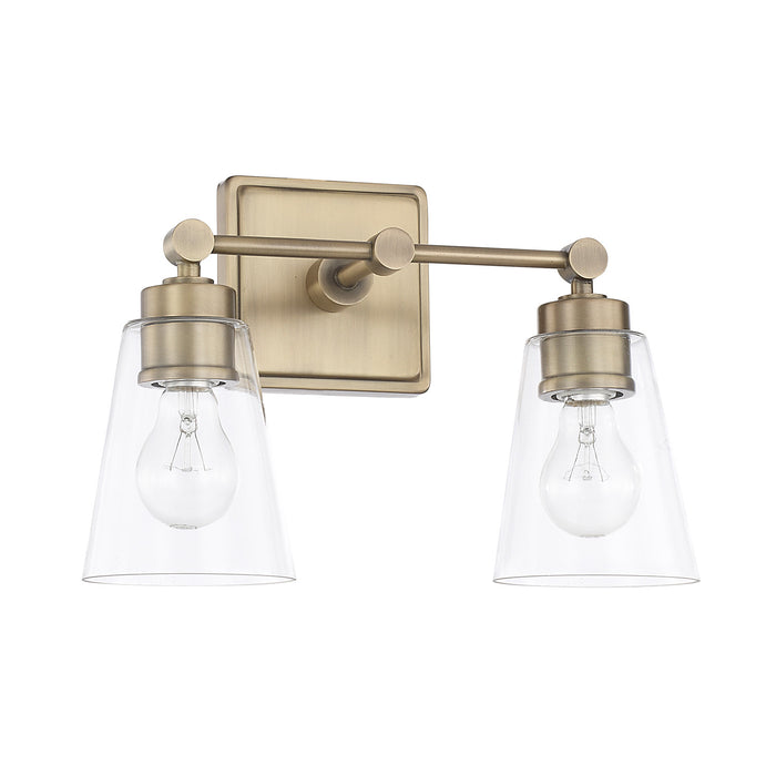 Capital Lighting 121821AD-432 Two Light Vanity, Aged Brass