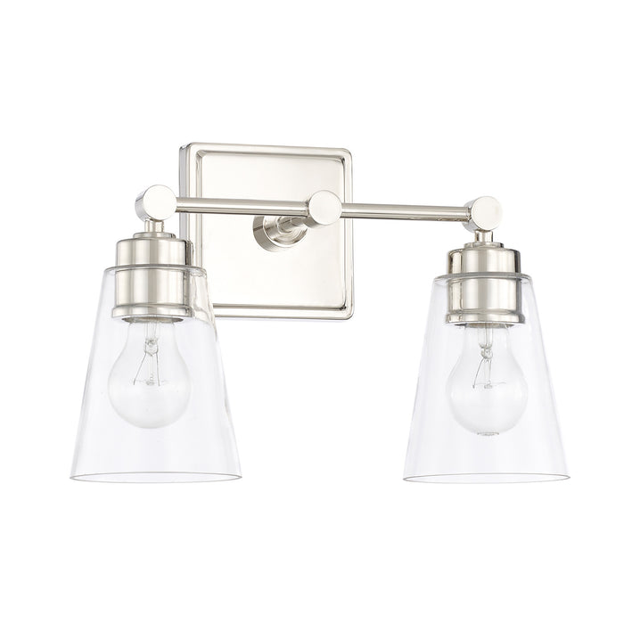 Capital Lighting 121821PN-432 Two Light Vanity, Polished Nickel