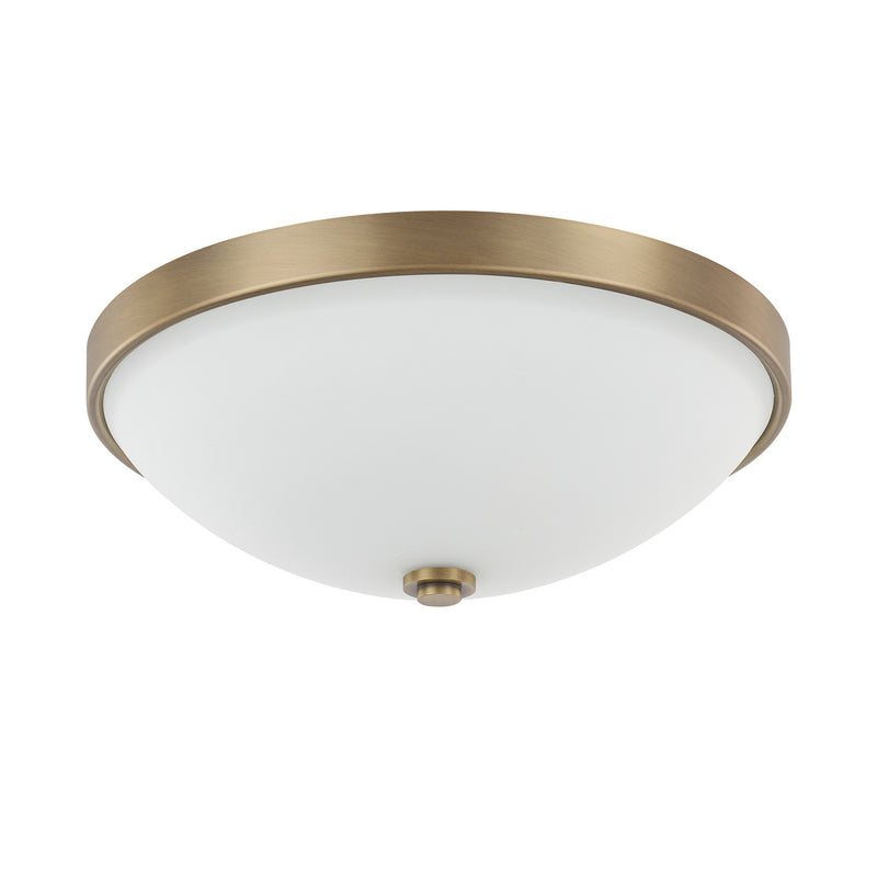 Capital Lighting 2323AD-SW Two Light Flush Mount, Aged Brass