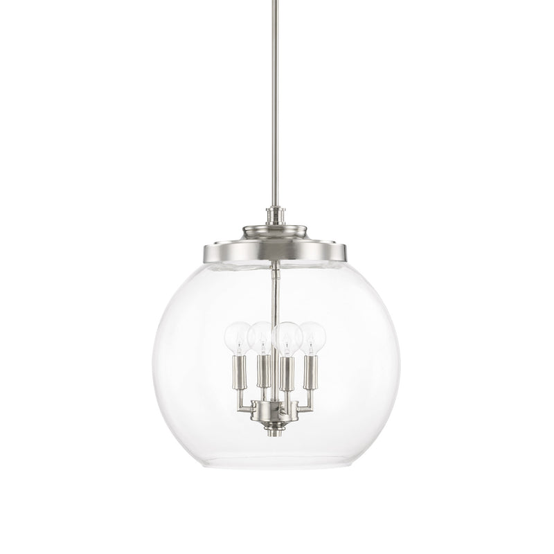 Capital Lighting 321142PN Four Light Pendant, Polished Nickel