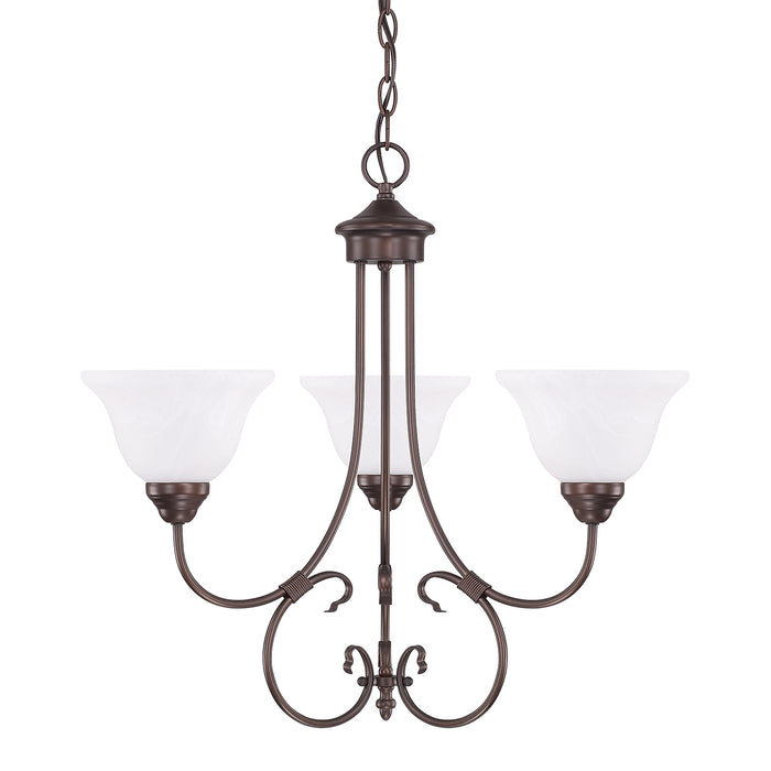 Capital Lighting 3223BZ-220 Three Light Chandelier, Bronze