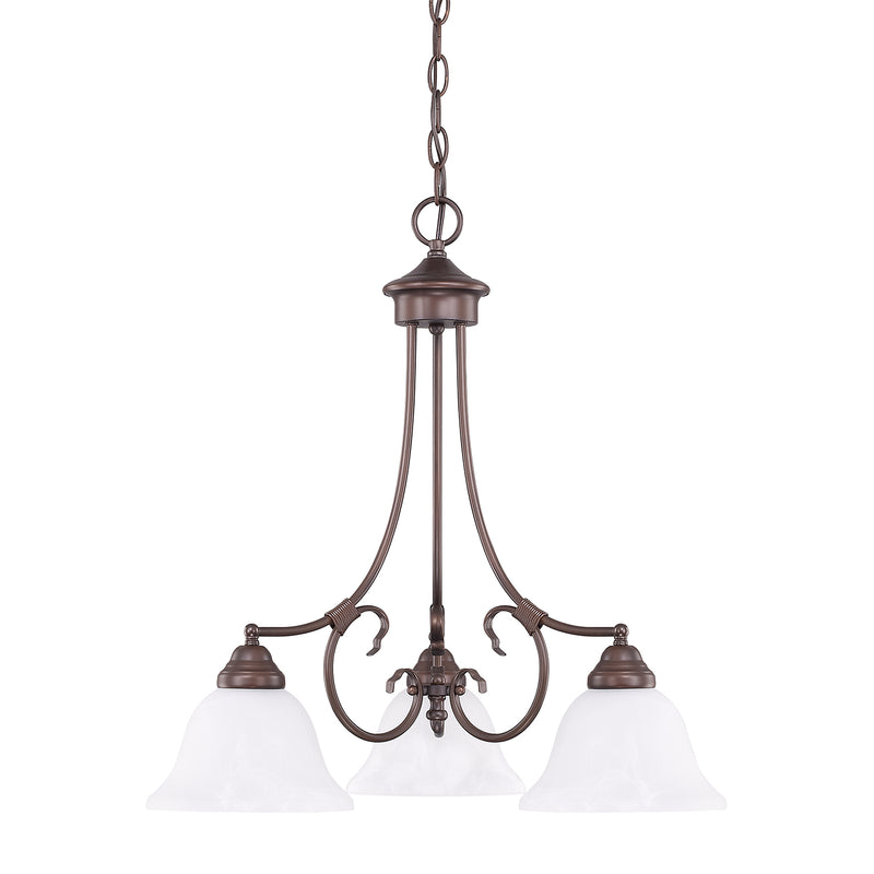 Capital Lighting 3224BZ-220 Three Light Chandelier, Bronze