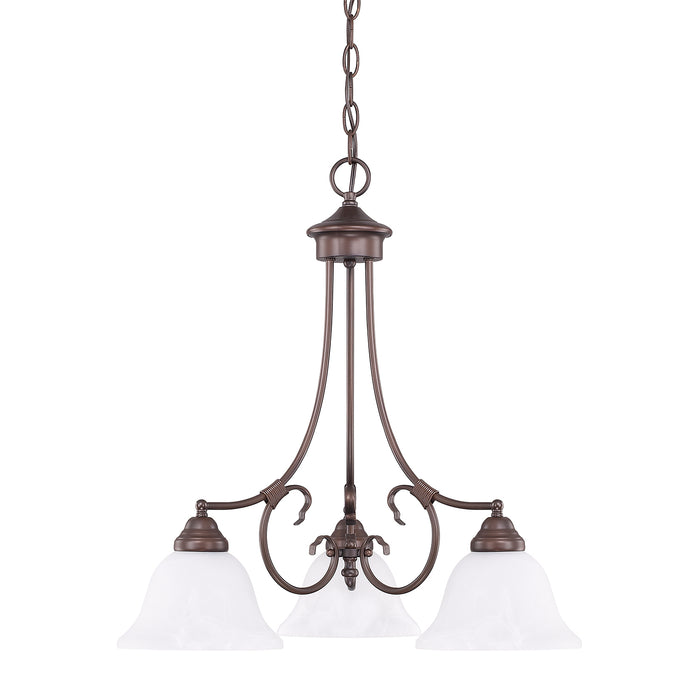 Capital Lighting 3224BZ-220 Three Light Chandelier, Bronze