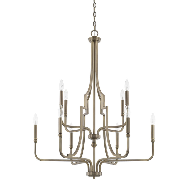 Capital Lighting 419391AD Ten Light Chandelier, Aged Brass