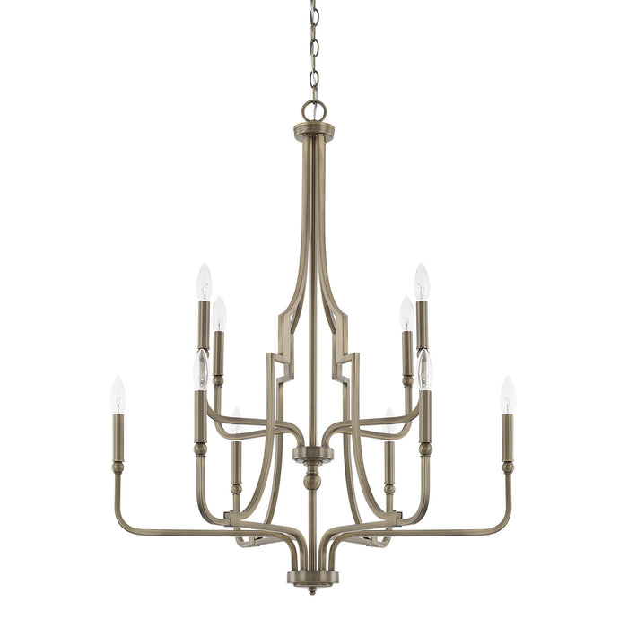 Capital Lighting 419391AD Ten Light Chandelier, Aged Brass