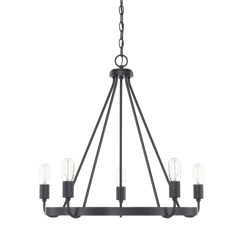 Capital Lighting 420061MB Five Light Chandelier, Matte Black