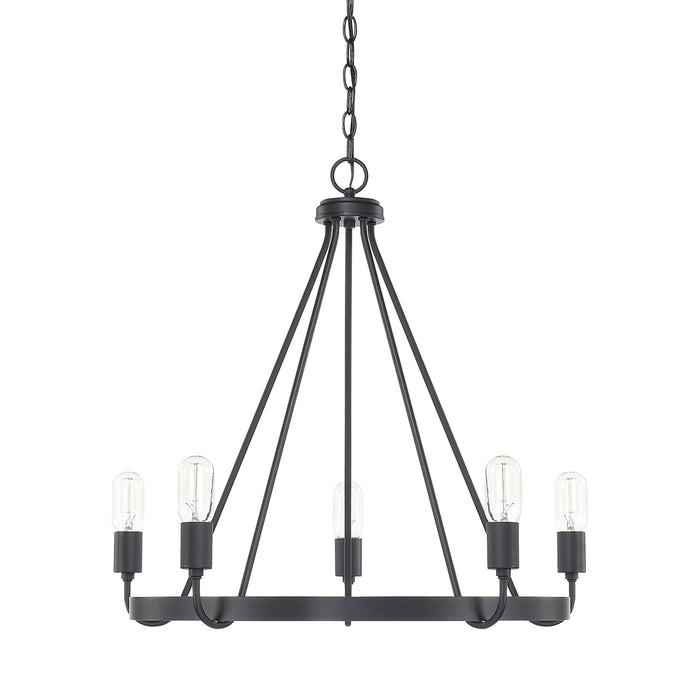 Capital Lighting 420061MB Five Light Chandelier, Matte Black