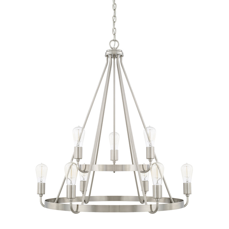 Capital Lighting 420091BN Nine Light Chandelier, Brushed Nickel