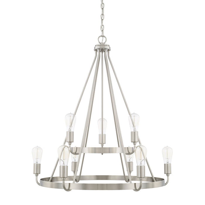 Capital Lighting 420091BN Nine Light Chandelier, Brushed Nickel