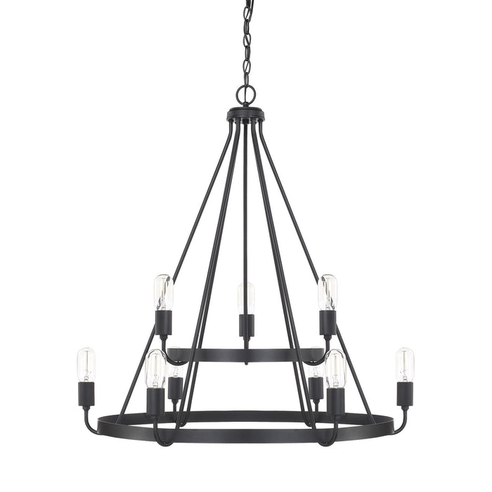 Capital Lighting 420091MB Nine Light Chandelier, Matte Black